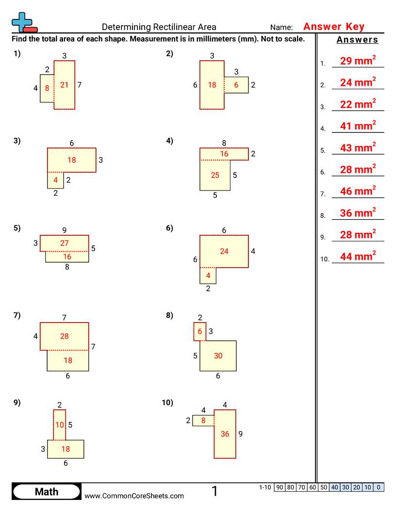 3md7d Worksheets - rectilinear-area worksheet