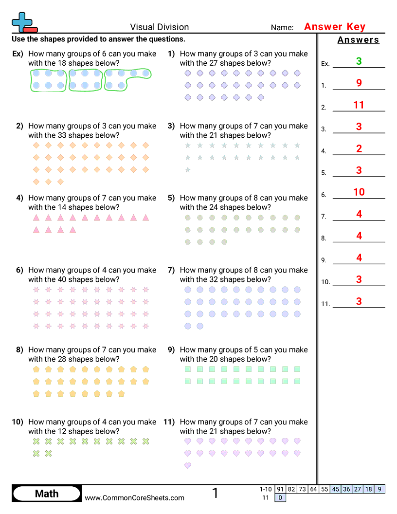 Division Worksheets - no-remainder worksheet