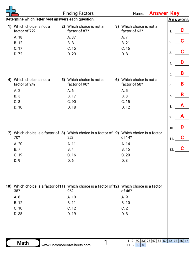 Factor Worksheets - finding-factors worksheet