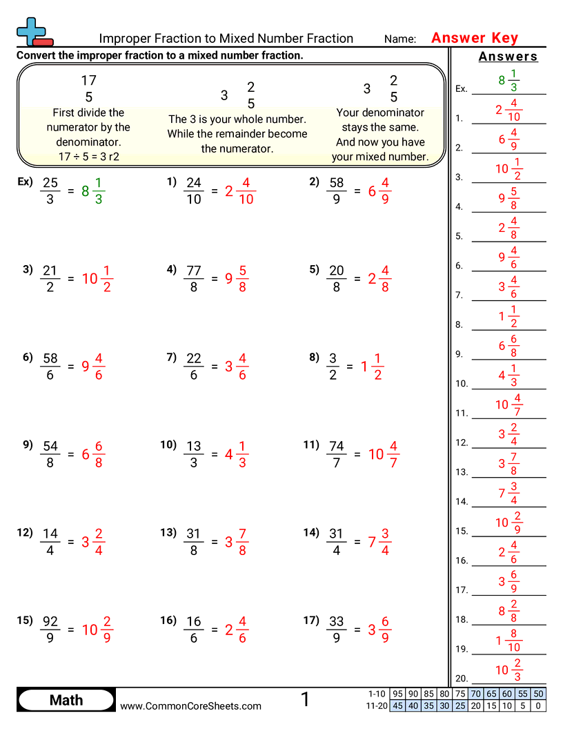 4nf3c Worksheets - improper-to-mixed-number worksheet