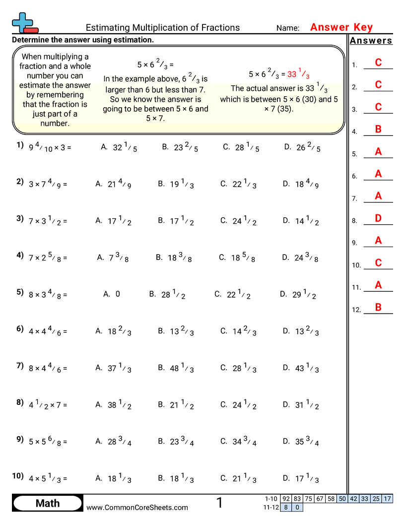 5nf5b Worksheets - estimating-multiplication-of-fractions worksheet