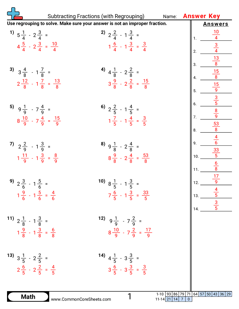 4nf3c Worksheets - subtracting-fractions-with-regrouping worksheet
