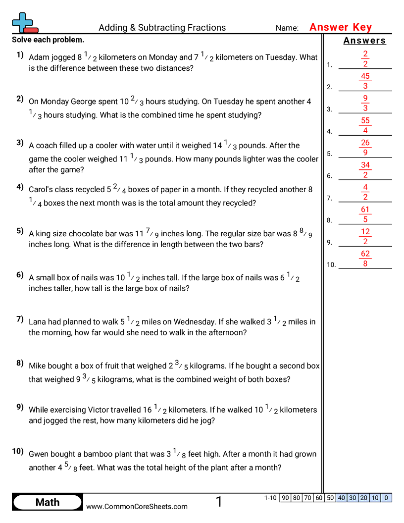 4nf3d Worksheets - word-problems-same-denominator worksheet
