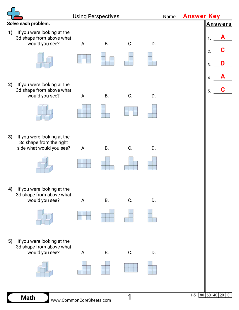 Shapes Worksheets - using-perspectives worksheet