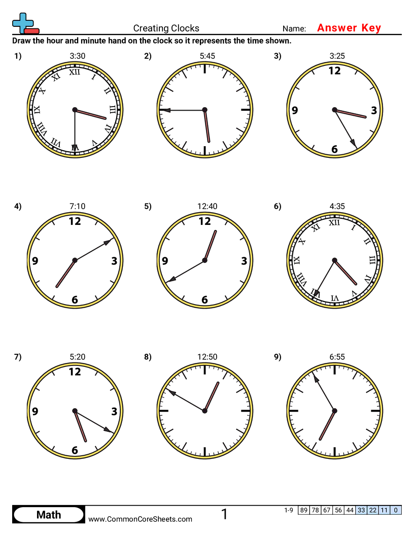 Time Worksheets - creating-clocks-5-minute-increments worksheet