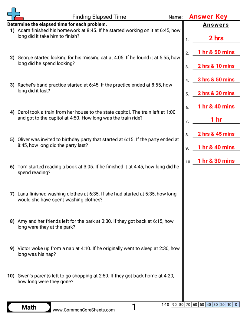 Time Worksheets - word-multiples-of-5 worksheet