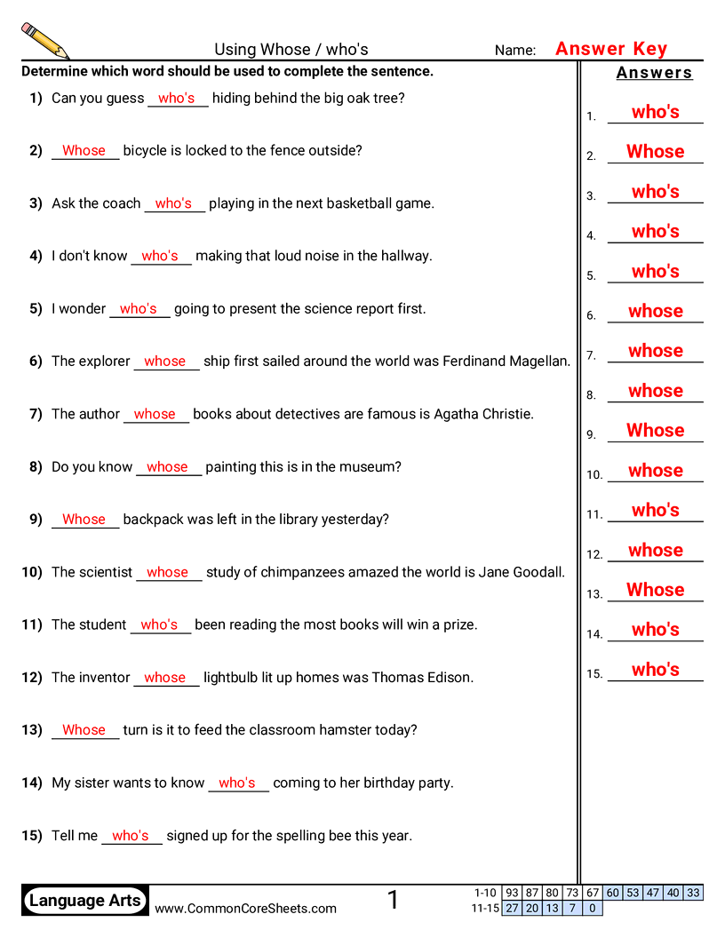 Related worksheet